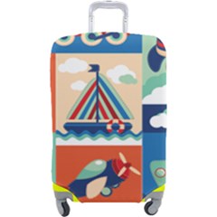 Travel With Love Luggage Cover (large) by designsbymallika