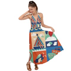 Travel With Love Backless Maxi Beach Dress by designsbymallika