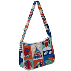 Travel With Love Zip Up Shoulder Bag by designsbymallika