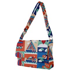 Travel With Love Full Print Messenger Bag (l) by designsbymallika