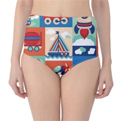 Travel With Love Classic High-waist Bikini Bottoms by designsbymallika