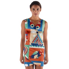 Travel With Love Wrap Front Bodycon Dress