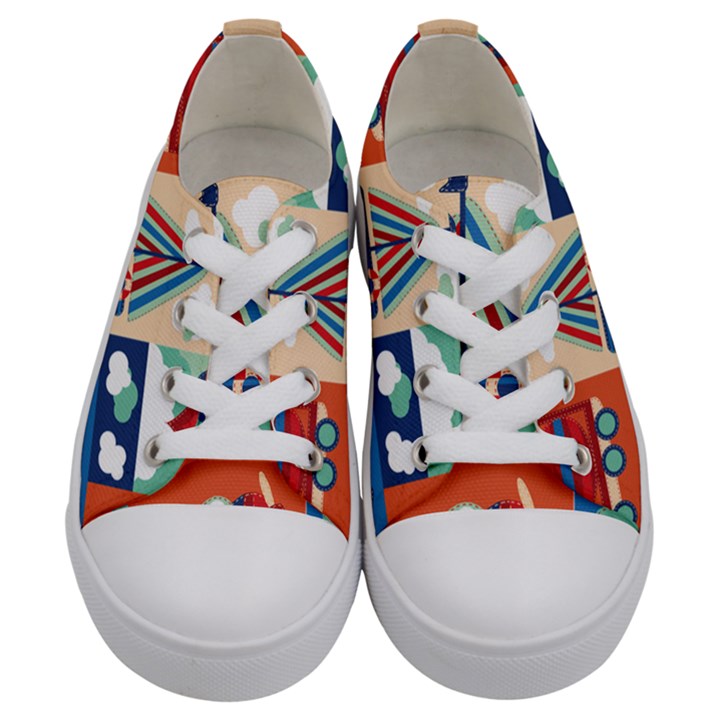 Travel With Love Kids  Low Top Canvas Sneakers