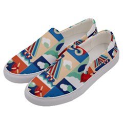 Travel With Love Men s Canvas Slip Ons by designsbymallika