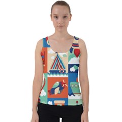 Travel With Love Velvet Tank Top by designsbymallika