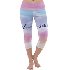 Smile Capri Yoga Leggings by designsbymallika