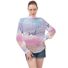 Smile High Neck Long Sleeve Chiffon Top by designsbymallika