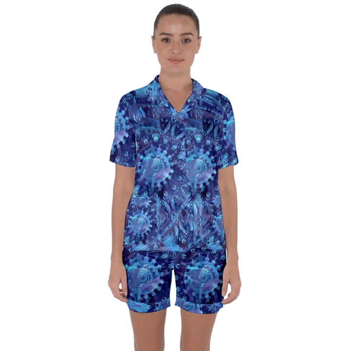 Fuzzball Mandala Satin Short Sleeve Pajamas Set