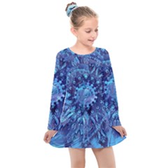 Fuzzball Mandala Kids  Long Sleeve Dress by MRNStudios