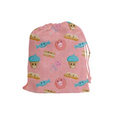 Toothy Sweets Drawstring Pouch (large) by SychEva