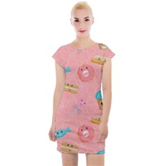 Toothy Sweets Cap Sleeve Bodycon Dress by SychEva