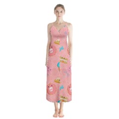 Toothy Sweets Button Up Chiffon Maxi Dress by SychEva