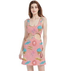 Toothy Sweets Velvet Cutout Dress by SychEva