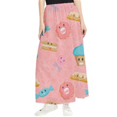 Toothy Sweets Maxi Chiffon Skirt by SychEva