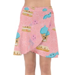 Toothy Sweets Wrap Front Skirt by SychEva