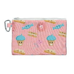 Toothy Sweets Canvas Cosmetic Bag (large) by SychEva