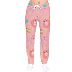 Toothy Sweets Women Velvet Drawstring Pants by SychEva