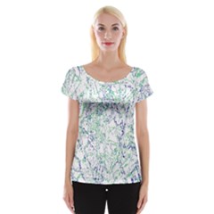 Splatter Abstract Bright Print Cap Sleeve Top