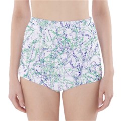 Splatter Abstract Bright Print High-waisted Bikini Bottoms