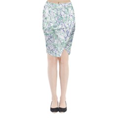 Splatter Abstract Bright Print Midi Wrap Pencil Skirt