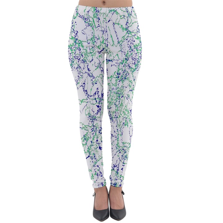 Splatter Abstract Bright Print Lightweight Velour Leggings