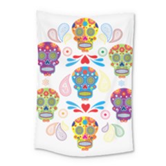 Boho Skull Vibe Small Tapestry by designsbymallika