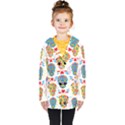 Boho Skull Vibe Kids  Double Breasted Button Coat View1