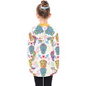 Boho Skull Vibe Kids  Double Breasted Button Coat View2