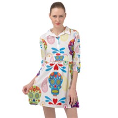 Boho Skull Vibe Mini Skater Shirt Dress by designsbymallika