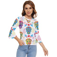 Boho Skull Vibe Bell Sleeve Top