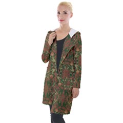 Modern Tropical Motif Print Hooded Pocket Cardigan by dflcprintsclothing