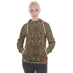 Modern Tropical Motif Print Women s Hooded Pullover by dflcprintsclothing