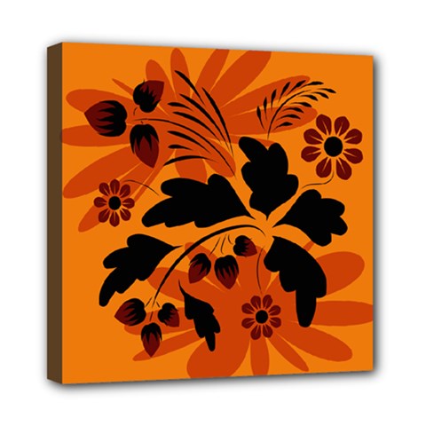 Folk Floral Art Print  Mini Canvas 8  X 8  (stretched) by Eskimos