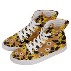 Folk Flowers Art Pattern  Women s Hi-top Skate Sneakers by Eskimos