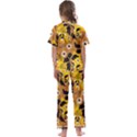 Folk flowers art pattern  Kids  Satin Short Sleeve Pajamas Set View2