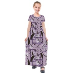 Folk Flowers Art Pattern Floral  Kids  Short Sleeve Maxi Dress by Eskimos