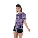 Folk flowers art pattern Floral  Asymmetrical Short Sleeve Sports Tee View2