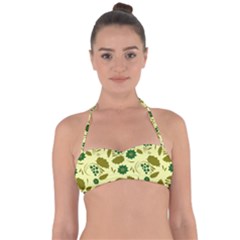 Folk Flowers Art Pattern Floral  Halter Bandeau Bikini Top by Eskimos