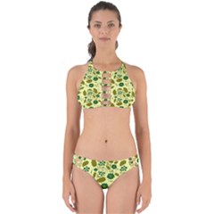 Folk Flowers Art Pattern Floral  Perfectly Cut Out Bikini Set by Eskimos