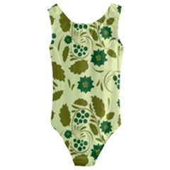 Folk Flowers Art Pattern Floral  Kids  Cut-out Back One Piece Swimsuit by Eskimos