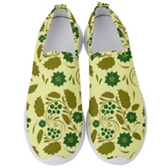 Folk Flowers Art Pattern Floral  Men s Slip On Sneakers by Eskimos