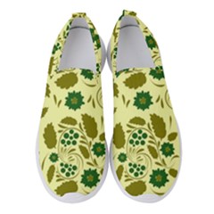 Folk Flowers Art Pattern Floral  Women s Slip On Sneakers by Eskimos