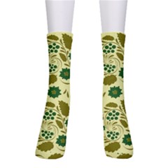 Folk Flowers Art Pattern Floral  Men s Crew Socks by Eskimos