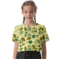 Folk Flowers Art Pattern Floral  Kids  Basic Tee by Eskimos