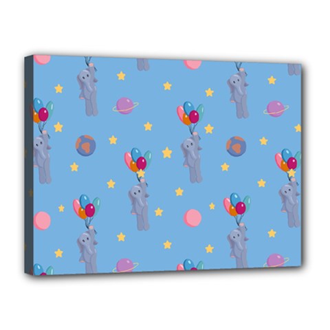 Baby Elephant Flying On Balloons Canvas 16  X 12  (stretched) by SychEva