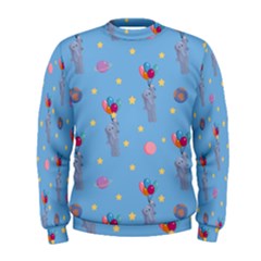 Baby Elephant Flying On Balloons Men s Sweatshirt by SychEva