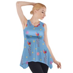 Baby Elephant Flying On Balloons Side Drop Tank Tunic by SychEva