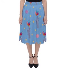 Baby Elephant Flying On Balloons Classic Midi Skirt by SychEva