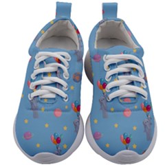 Baby Elephant Flying On Balloons Kids Athletic Shoes by SychEva