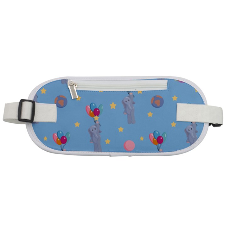 Baby Elephant Flying On Balloons Rounded Waist Pouch